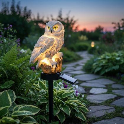 Imaginea din Lumină solară de grădină în formă de bufniță