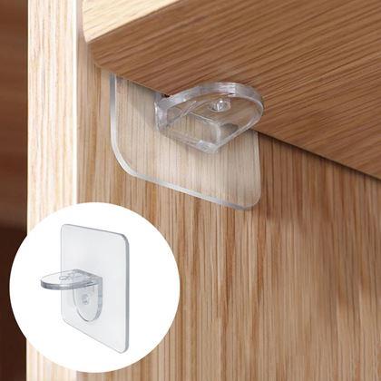 Imaginea din Suport adeziv pentru raft, set de 10 bucăți