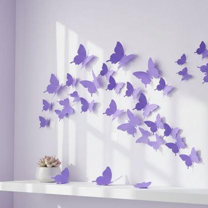 Imaginea din 3D fluturi de perete - mov