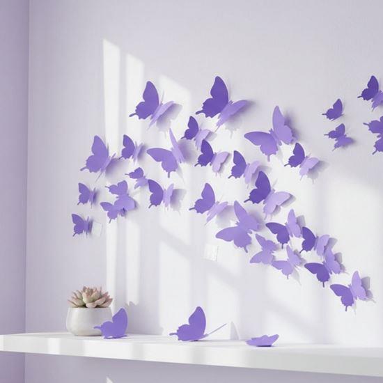 Imaginea din 3D fluturi de perete - mov