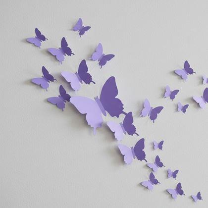 Imaginea din 3D fluturi de perete - mov