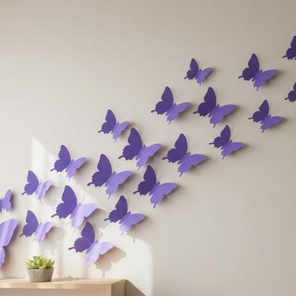 Imaginea din 3D fluturi de perete - mov