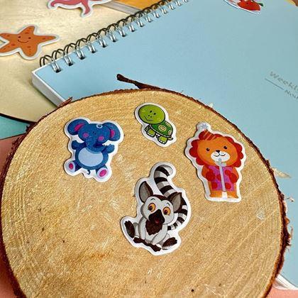 Imaginea din Autocolante bombate cu animăluțe  -  girafă și prietenii