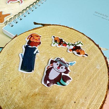 Imaginea din Autocolante bombate cu animăluțe  -  vulpe și prietenii