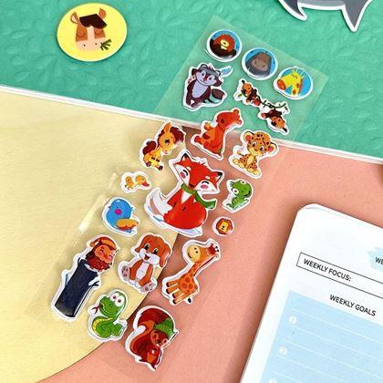 Imaginea din Autocolante bombate cu animăluțe  -  vulpe și prietenii