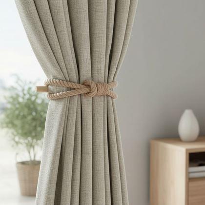 Imaginea din Clema decorativă pentru perdea din sfoară - maro