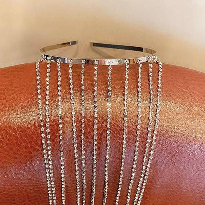 Imaginea din Bentiță decorativă cu lanțuri cu strasuri