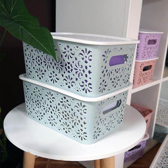 Imaginea din Cutie de depozitare cu capac mică  -  roz, mica