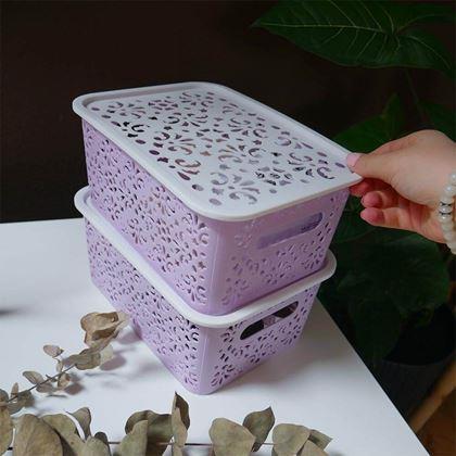 Imaginea din Cutie de depozitare cu capac mică  -  roz, mica