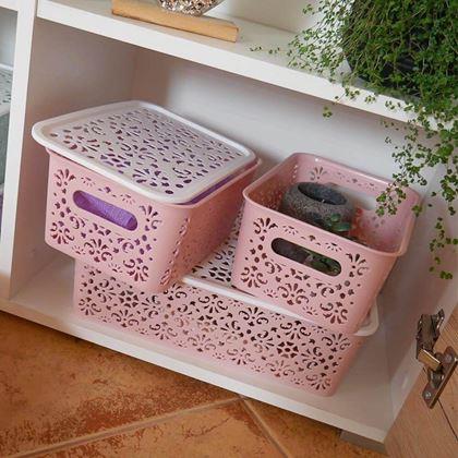 Imaginea din Cutie de depozitare cu capac mică  -  roz, mica