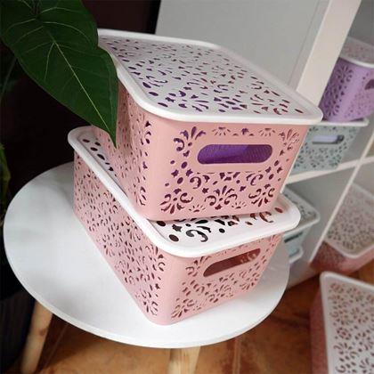 Imaginea din Cutie de depozitare cu capac mică  -  roz, mica