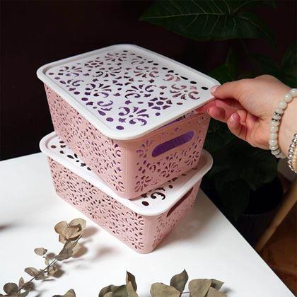 Imaginea din Cutie de depozitare cu capac mică  -  roz, mica