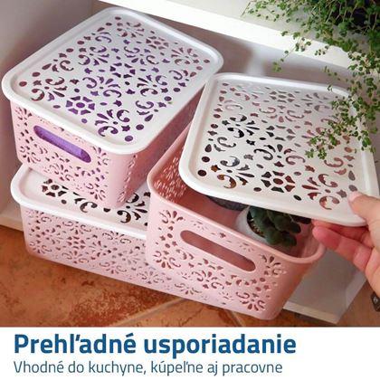 Imaginea din Cutie de depozitare cu capac mică  -  roz, mica