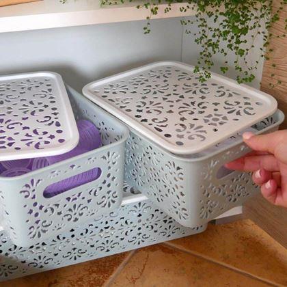 Imaginea din Cutie de depozitare cu capac mică  -  roz, mica