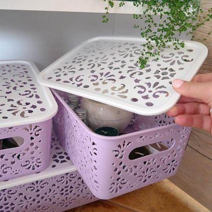 Imaginea din Cutie de depozitare cu capac mică  -  roz, mica