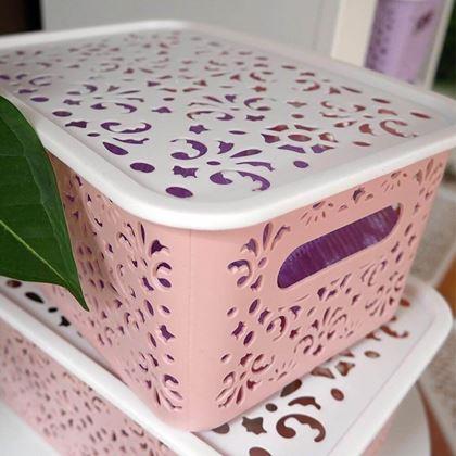 Imaginea din Cutie de depozitare cu capac mică  -  roz, mica