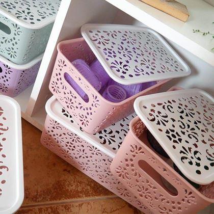 Imaginea din Cutie de depozitare cu capac mică  -  roz, mica