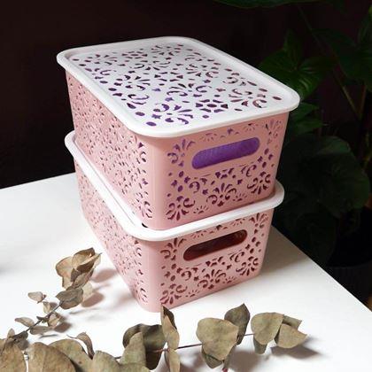 Imaginea din Cutie de depozitare cu capac mică  -  roz, mica