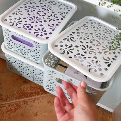 Imaginea din Cutie de depozitare cu capac mică  -  roz, mica