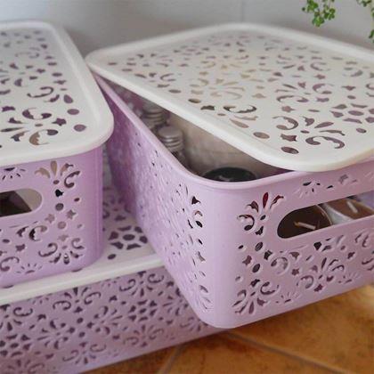 Imaginea din Cutie de depozitare cu capac mică  -  roz, mica