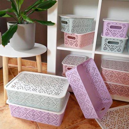 Imaginea din Cutie de depozitare cu capac mică  -  roz, mica