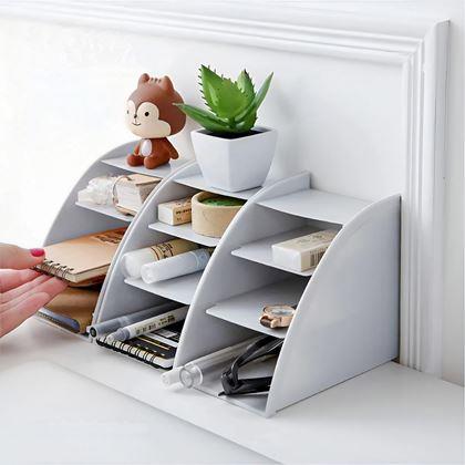 Imaginea din Organizator pentru birou cu compartimente  -  gri deschis