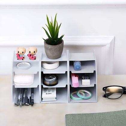 Imaginea din Organizator pentru birou cu compartimente  -  gri deschis