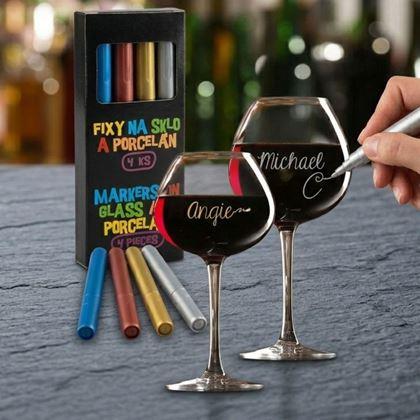Imaginea din Markere pentru sticlă și porțelan 4 buc