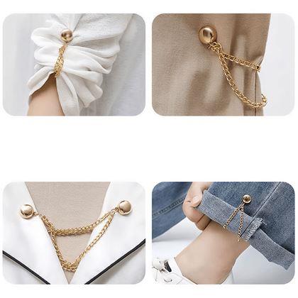 Imaginea din Clema magnetică pentru scurtarea pantalonilor cu lanț – argintie