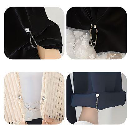 Imaginea din Clema magnetică pentru scurtarea pantalonilor cu lanț – argintie