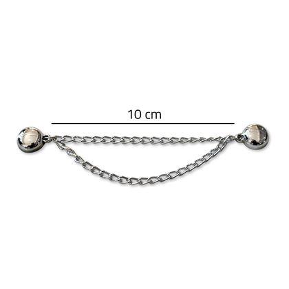 Imaginea din Clema magnetică pentru scurtarea pantalonilor cu lanț – argintie