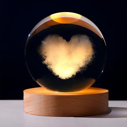 Imaginea Minge de sticlă cu lumină LED - inimă
