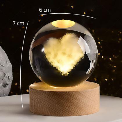 Imaginea din Minge de sticlă cu lumină LED - inimă