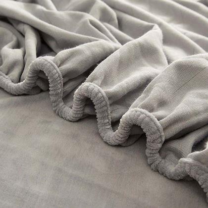 Imaginea din Cearceaf de pat microplush 180 x 200 cm  - gri deschis