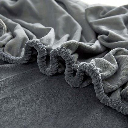 Imaginea din Cearceaf de pat microplush 180 x 200 cm  - gri închis
