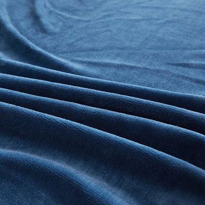 Imaginea din Cearceaf de pat microplush 180 x 200 cm  - albastru închis