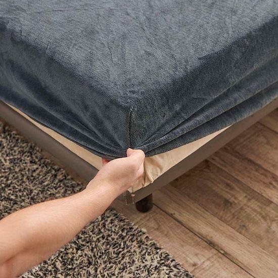 Imaginea din Cearceaf de pat microplush 90 x 200 cm  - gri închis