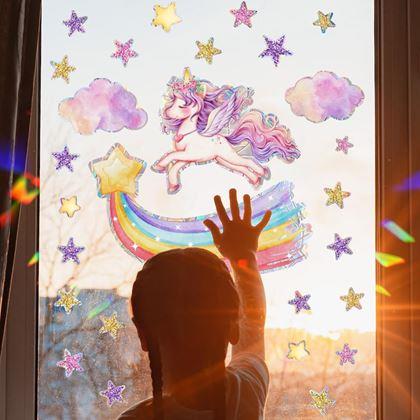Imaginea din Autocolant pentru fereastră pentru copii - unicorn