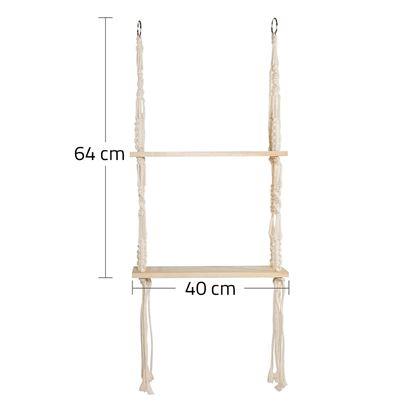 Imaginea din Etajeră suspendată macrame, 2 niveluri