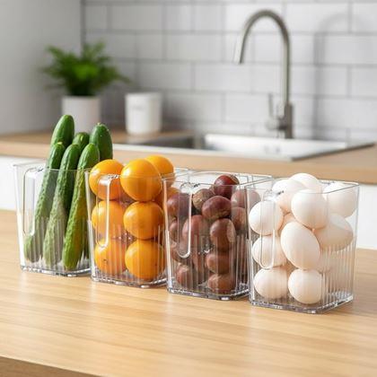Imaginea din Organizator transparent pentru frigider și cămară cu mâner