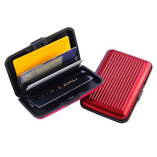 Imaginea din Portofel practic/cutie metalică pentru carduri - roșu