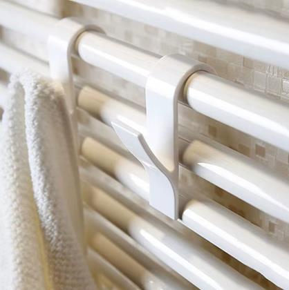 Imaginea din 2 bucăți cârlige de agățat pentru radiator tip scară - albe