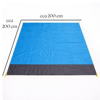 Imaginea din Saltea de plajă cu țăruși, rezistentă la apă și nisip, 2x2 m, albastră