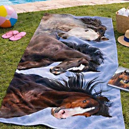 Imaginea Prosop de bumbac cu cai sălbatici 70x140 cm