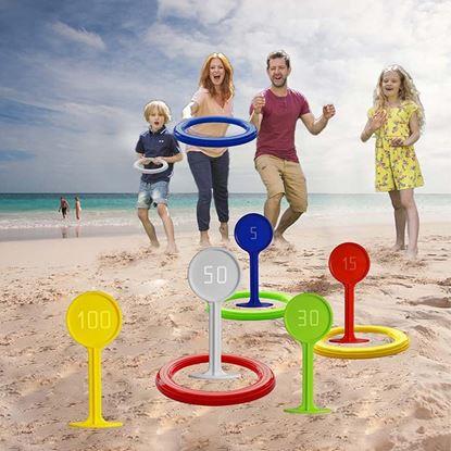 Imaginea Joc de aruncat inele cu țăruși de fixat în pământ