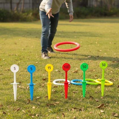 Imaginea din Joc de aruncat inele cu țăruși de fixat în pământ