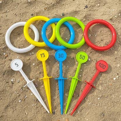 Imaginea Joc de aruncat inele cu țăruși de fixat în pământ