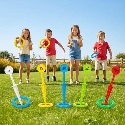 Imaginea din Joc de aruncat inele cu țăruși de fixat în pământ