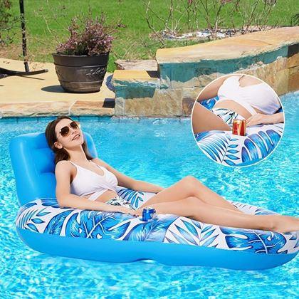 Imaginea din Scaun gonflabil pentru apă cu suporturi pentru băuturi