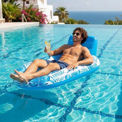 Imaginea din Scaun gonflabil pentru apă cu suporturi pentru băuturi